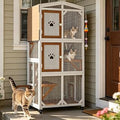 Ketive Outdoor Catio Cat Enclosure with Window, 63-Inch, with Wheels