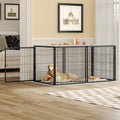 Black 64 inch metal dog kennel with covered top