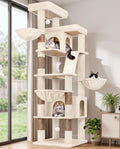 Dark grey corner cat tree tower with caves, perches and baskets – view 4