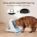Elevated microchip automatic cat feeder