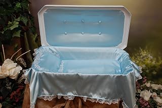 Newnak's Pet Casket, White/Blue, Deluxe, Medium (3 Sizes Available)