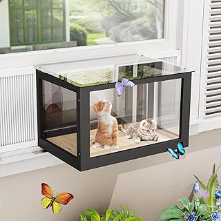 TITIMO Catio Outdoor Cat Window Box with Bug-Proof Wire Mesh