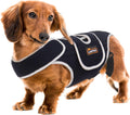 Black full-torso dog back brace with metal stays and mesh panels – view 3