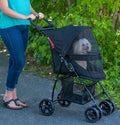 Folding zipperless pet stroller for cats and small dogs