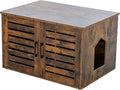 Trixie XL Farmhouse Litter Box Enclosure, Hidden Cabinet or End Table, Brown