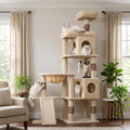 Dark grey 68 inch cat tree with condos and hammock – view 2