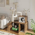 TrailBlaze Cat Litter Box Enclosure with Tree Tower and Condo, 55 Inch Multi-Level Design with Plush Perch, Sisal Scratching