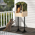 Outdoor Cat Feeding Station, Raccoon-Proof Elevated Stand, Waterproof