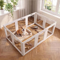 Ten-panel transparent acrylic pet pen with white frame and locking door