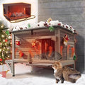 Heated Outdoor Cat House for Winter, Insulated, Weatherproof, with Heater and Heated Pad