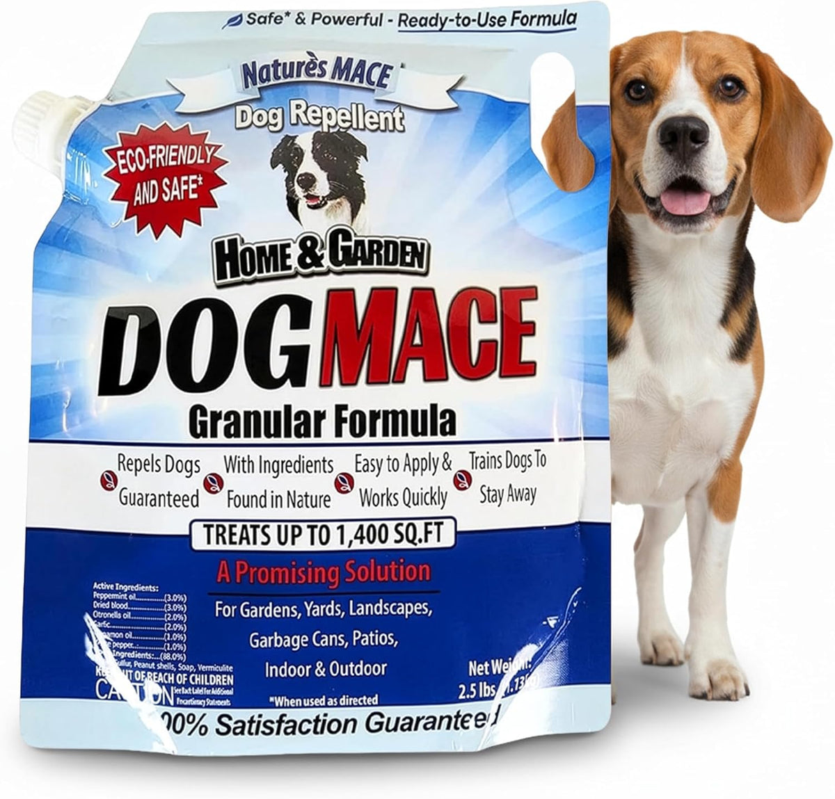 22 lb container of granular outdoor dog repellent for lawn and garden – view 3