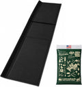 Black dog car seat cover spanning the gap between second and third row seats