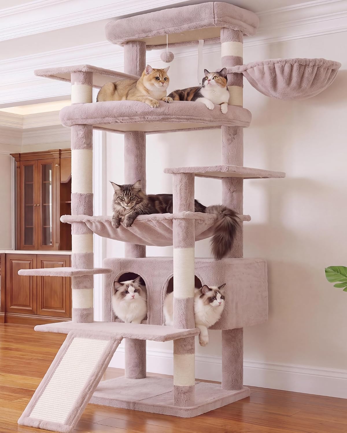 Tall 80 inch multi-level cat tree tower for large cats