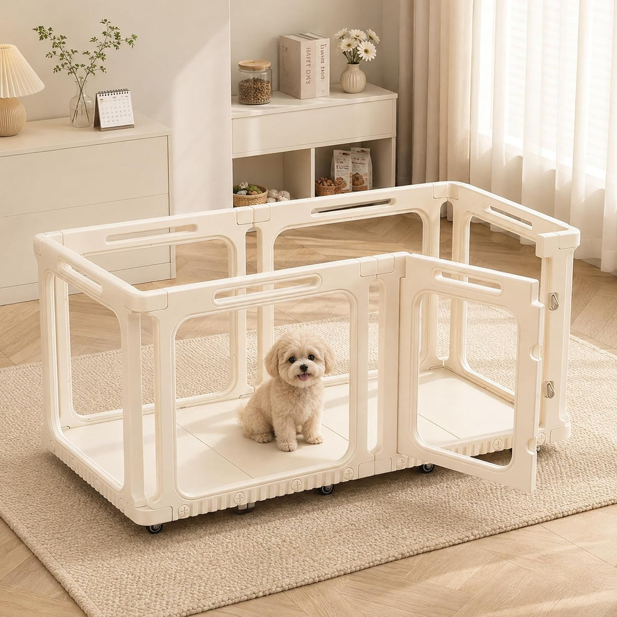 Clear acrylic foldable puppy playpen with 12 panels – view 2