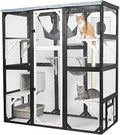 Ketive 64-Inch Catio Outdoor Cat Enclosure, Large Cat House and Patio