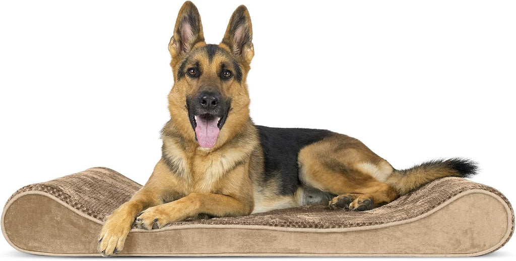 Espresso microvelvet contour lounger dog bed with memory foam base – view 3