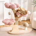 White 48 inch flower cat tree with wood branches and cloud perches – view 9