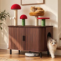 Cat Litter Box Enclosure with Mushroom Cat Tree
