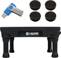 Black 2 foot square dog training platform with rubber top mat