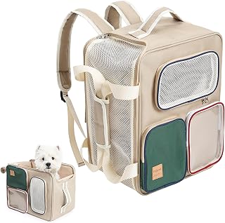 Pet Carrier Backpack for Cats and Dogs, Large Capacity, Mesh Ventilation, Multiple Pockets