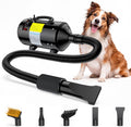 Yellow 5.5HP high-velocity dog grooming dryer with hose and nozzle – view 2