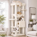 Smoky gray tall cat tower with condos, hammocks and many posts – view 9