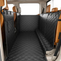 Rear floor cover installed in a crew cab pickup truck with seats folded up