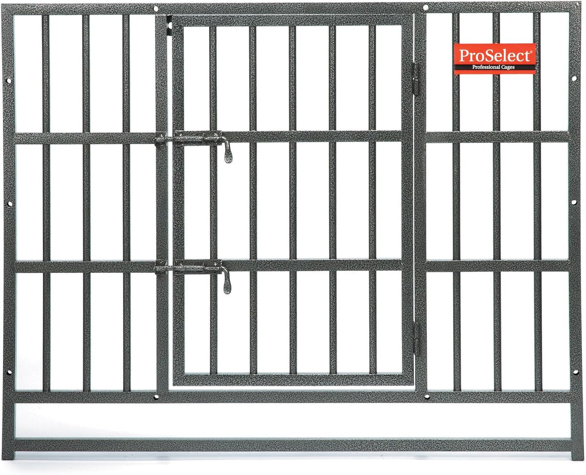 Silver steel replacement door frame for a modular kennel cage