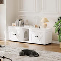 Takywep Cat Litter Box Enclosure Cabinet, Hidden Litter Box Storage, White