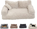 Dark gray fluffy pet sofa bed with raised rim – view 4
