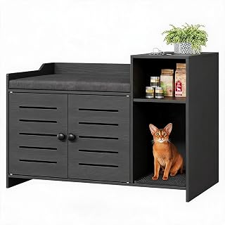 Farmhouse Hidden Cat Litter Box Enclosure Cabinet