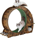 Quiet Cat Exercise Wheel with Built-In 3-Level Jumping Tower, 48 Inch Large Spinner for Multiple Cats
