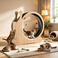40-Inch Cat Exercise Wheel, 3-in-1 Quiet Treadmill, Natural
