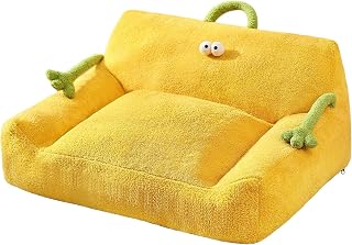 Pet Sofa Bed for Cats and Small Dogs, Plush with Neck Support, 70x55x26cm