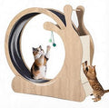 85cm Large Wooden Cat Exercise Wheel with Removable Carpet, Scratching Board and Play Balls