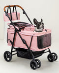 Grey extra large dog stroller with ventilated mesh cabin – view 4