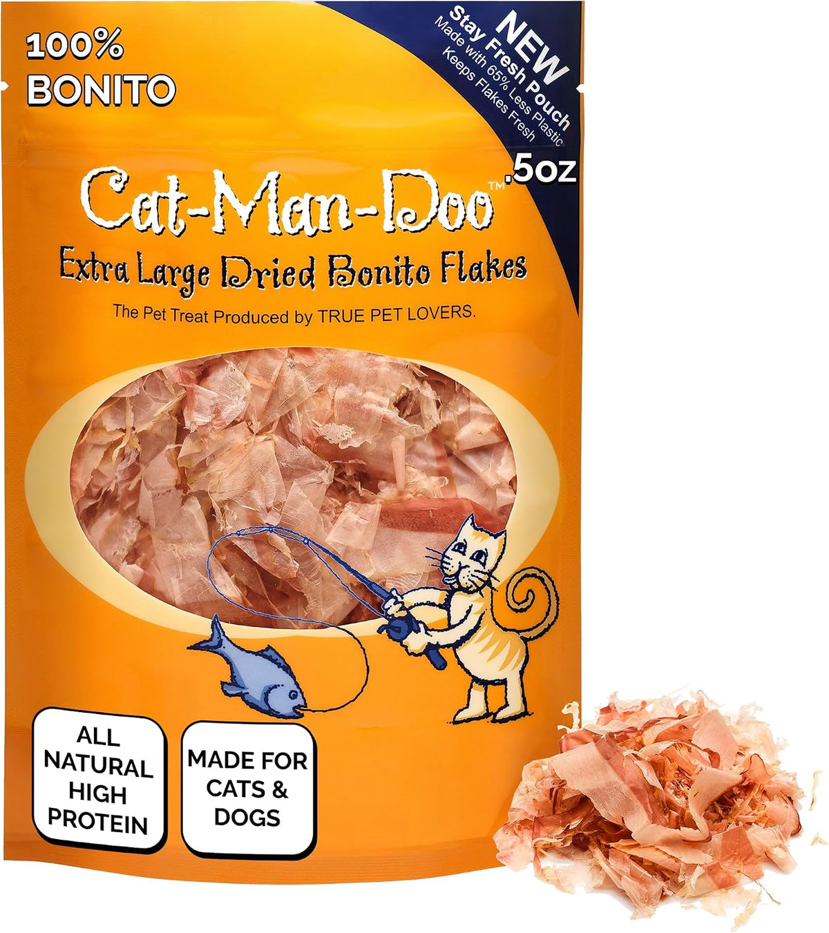 Bags of wild-caught bonito fish flakes for cats and dogs – view 3