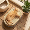 Large 2-in-1 Sisal Cat Scratcher Lounge Bed with Sturdy Base and Soft Cushion