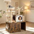 Takywep 55 Inch All-in-One Cat Tree with Litter Box Enclosure