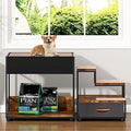 Dog Window Perch Bed with Stairs and Storage, Window Bench for Small, Medium and Large Dogs