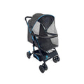 Foldable pet stroller with retractable mesh canopy and storage basket – view 3