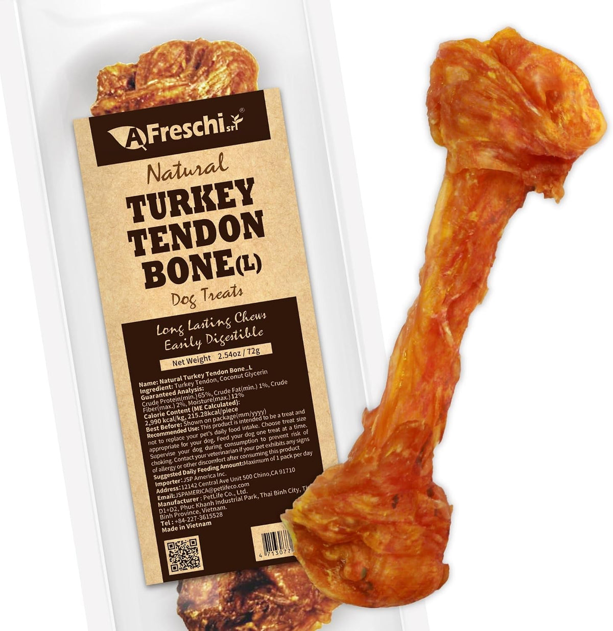 Bone-shaped turkey tendon chews for large dogs – view 5