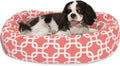 Small red round sherpa donut dog bed – view 16