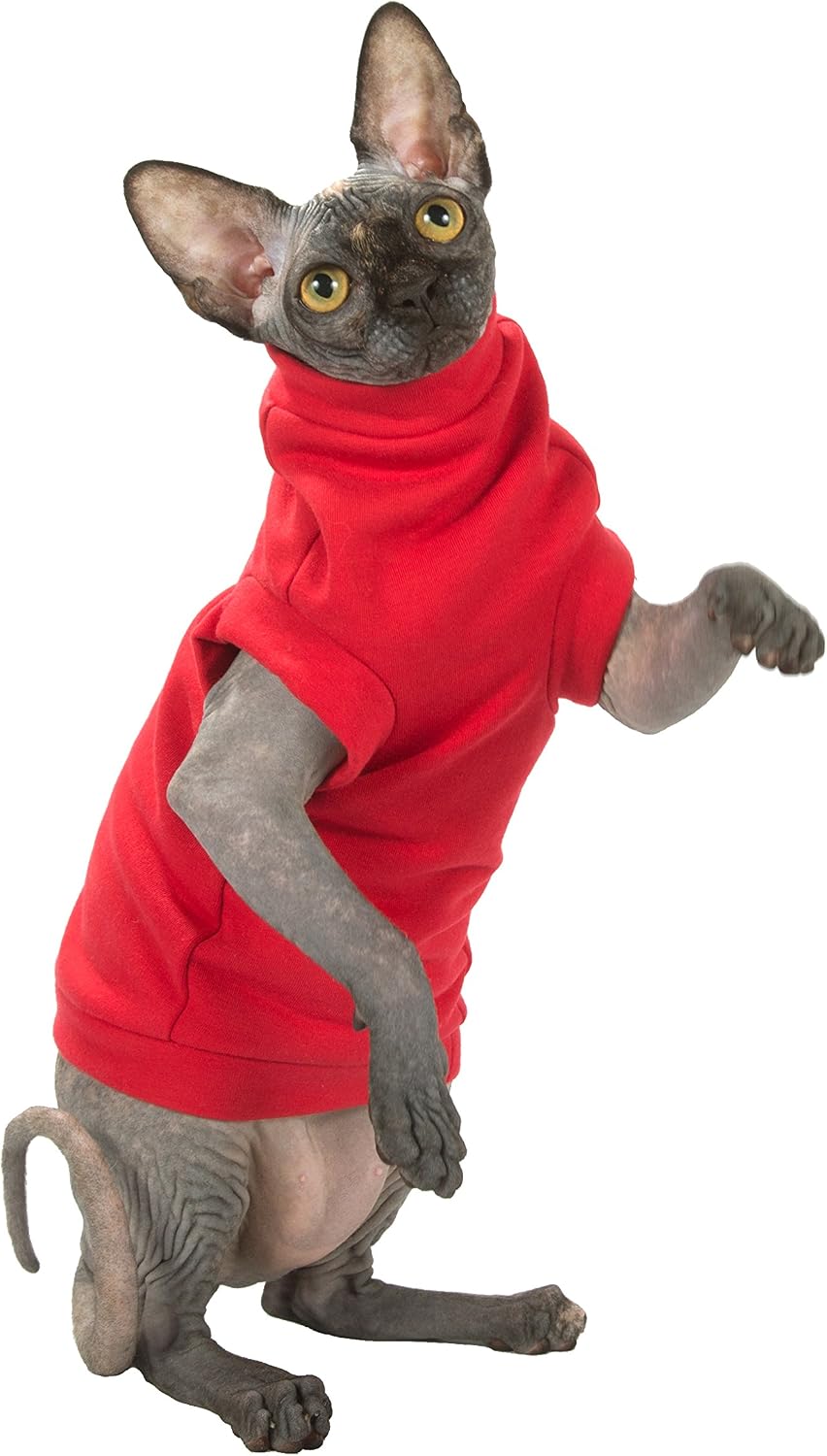 Mocha mosse cashmere turtleneck sweater for a Sphynx cat – view 14