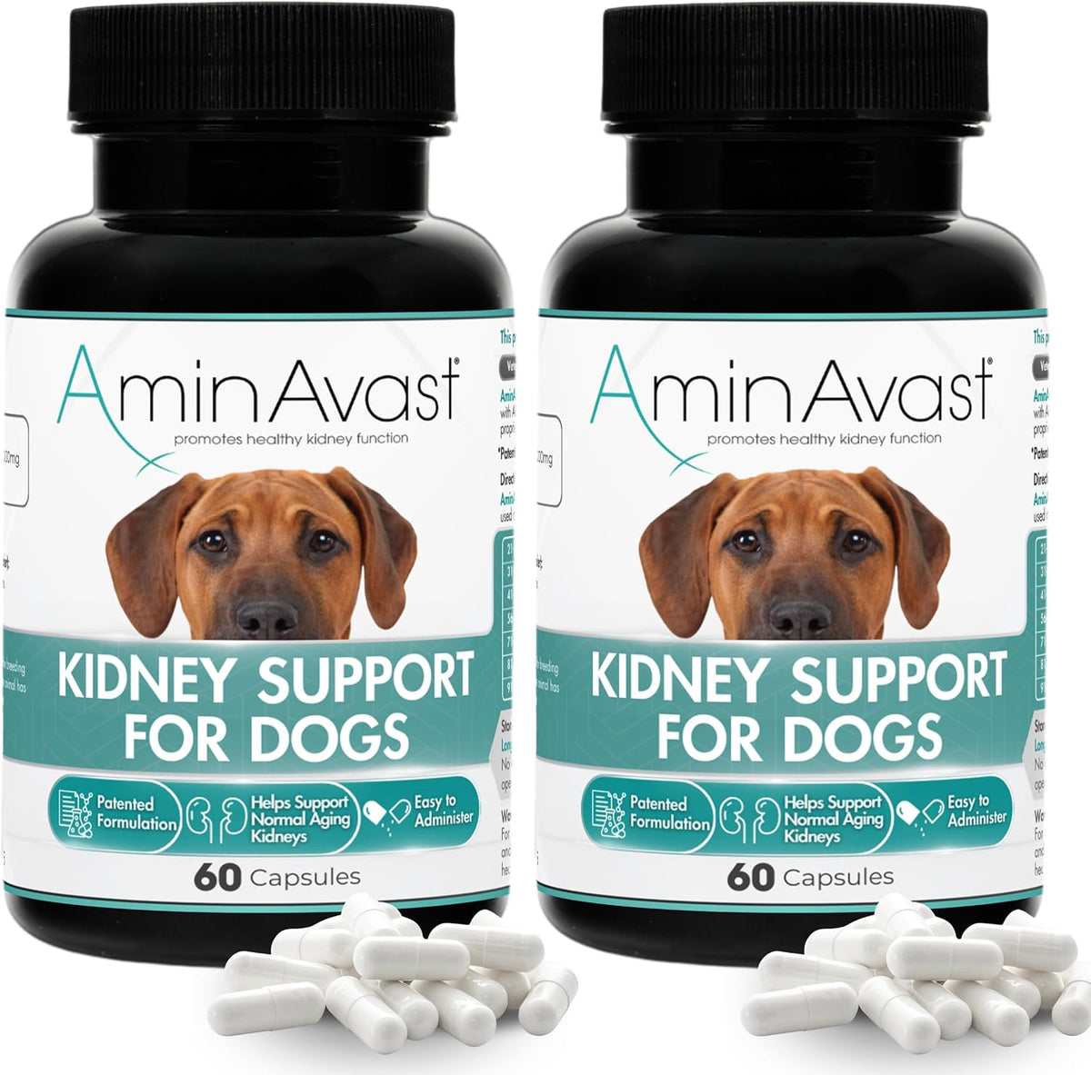 Two bottles of 1000 mg sprinkle capsule supplement for dogs