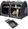 Portable folding twin compartment pet cage with hammocks and carry bag – view 6
