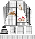 40" Portable Dog Playpen with 10 Panels and Lockable Door for Yard, RV and Camping