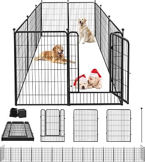 40" Portable Dog Playpen with 10 Panels and Lockable Door for Yard, RV and Camping