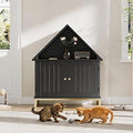 Wooden Cat Litter Box Enclosure, House-Shaped Design