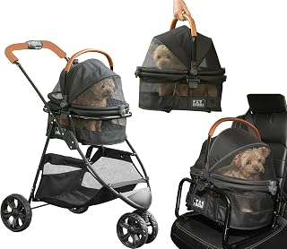 Pet Gear 3-in-1 Travel System View 360 Stroller, Jet Black